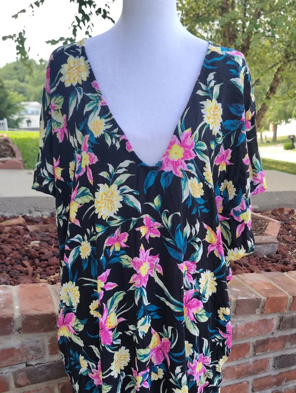 Torrid Washable Gauze Side Slits Caftan Cover-Up Maxi Dress Size 3/3X Bohemian